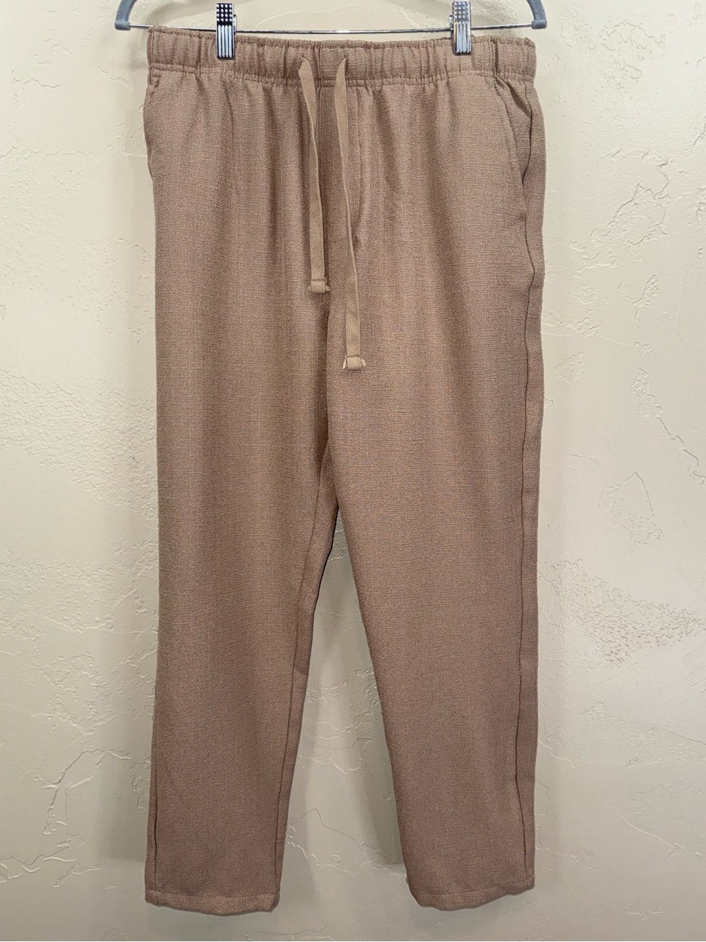 Malibu Beach Club by Drill Pants Trousers Women M Beige Tan Khaki Resortwear